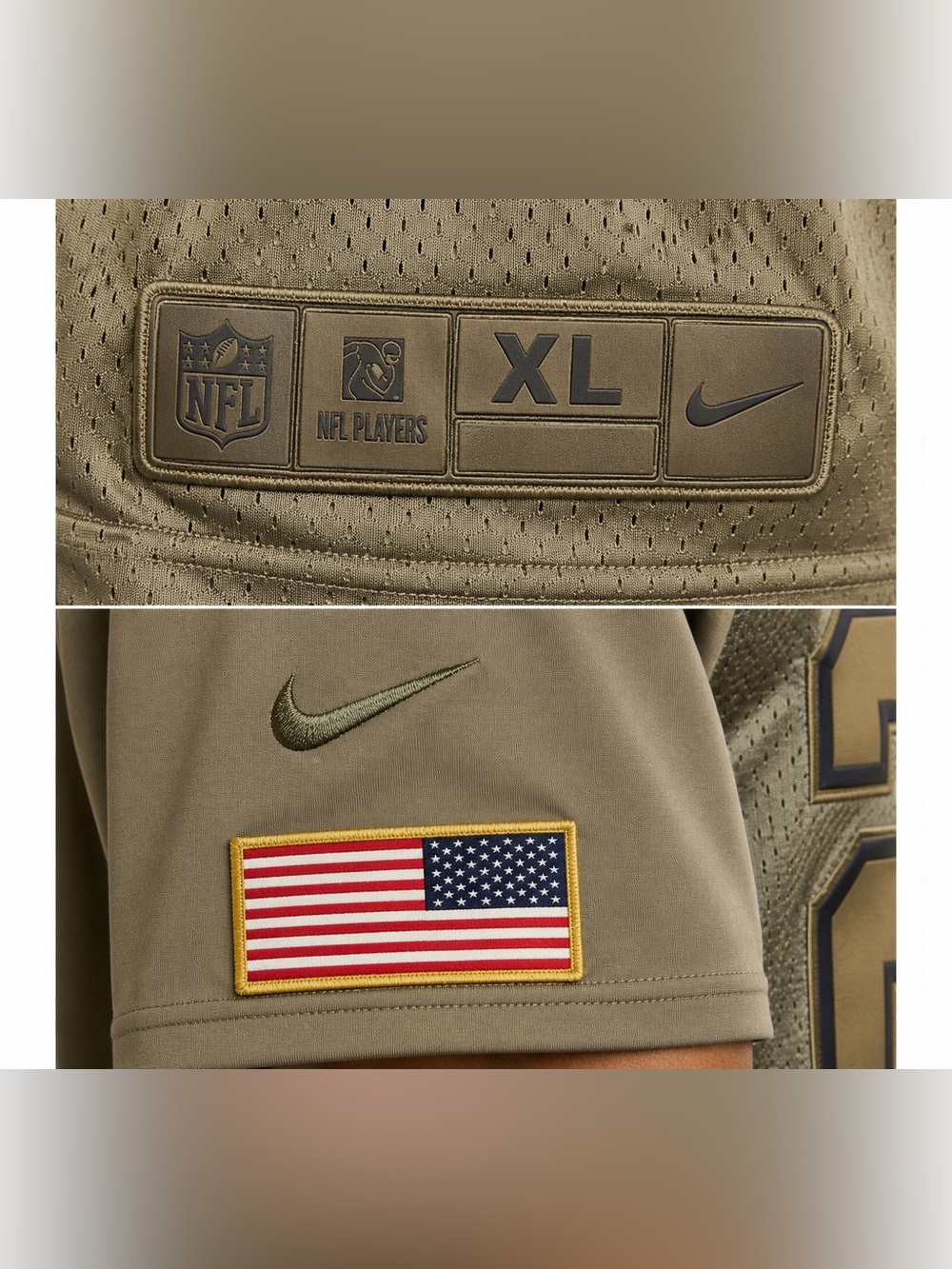 Milatary salute  green Football Jersey dallas cowboys Elliot 21 Xl - Picture 3 of 7